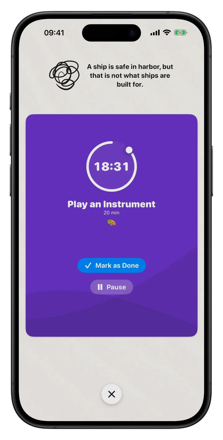 Focus timer for a habit
